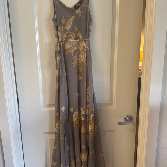 Lulus Feeling Freesia Grey Floral Print Maxi Dress - Size X-Small - Picture 2 of 2